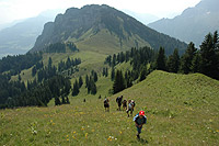 Der letzte Aufstieg, im Hintergrund der Friedlispitz