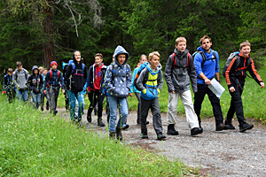 Unterwegs durch lockeren Wald